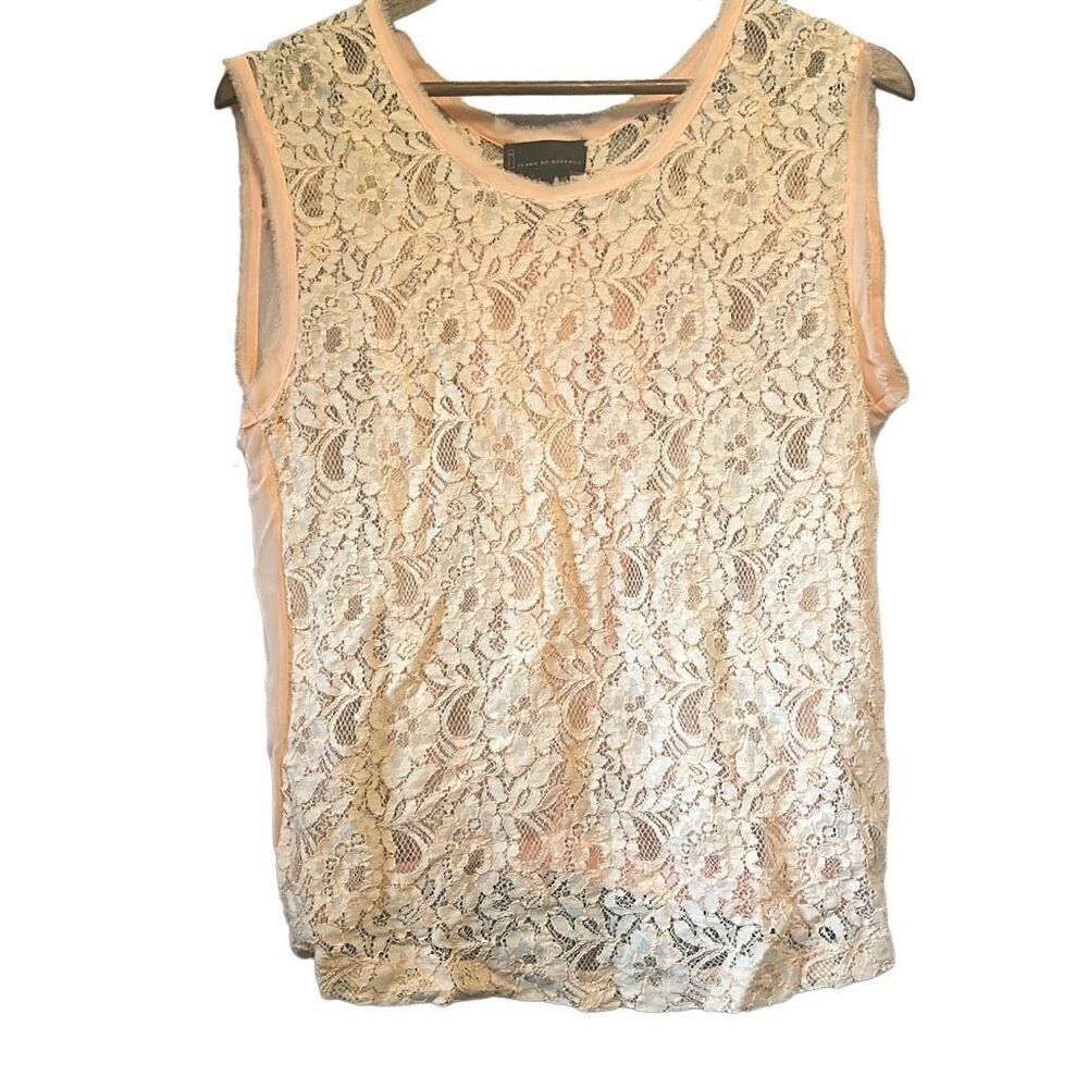 Jeans by Buffalo Peach Lace Tank Top Sleeveless Casual Blouse